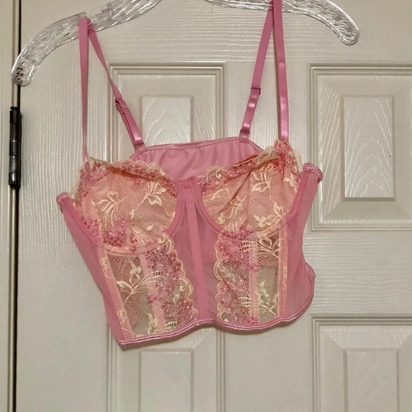 LUXE 5 Star Fave Princess Bustier Corset Lace Cami Crop Top Small Medium Large - Picture 6 of 11